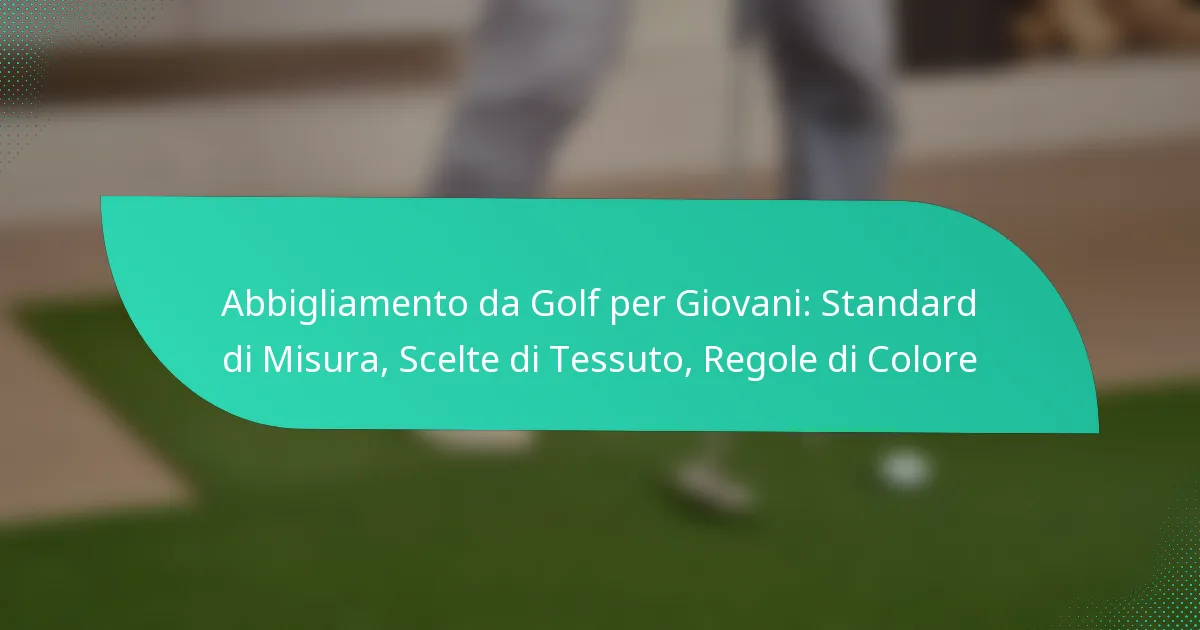 Abbigliamento da Golf per Giovani: Standard di Misura, Scelte di Tessuto, Regole di Colore