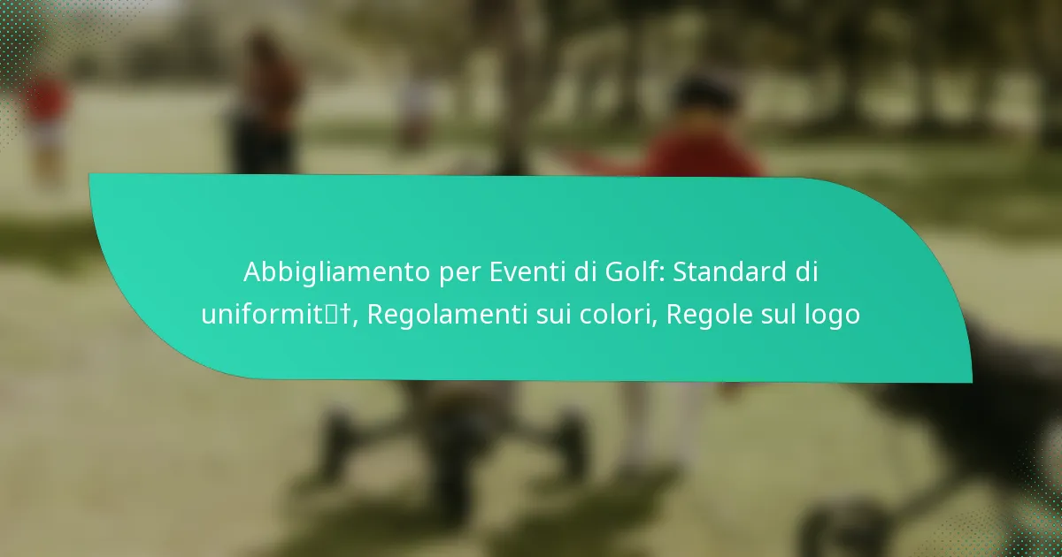 Abbigliamento per Eventi di Golf: Standard di uniformità, Regolamenti sui colori, Regole sul logo