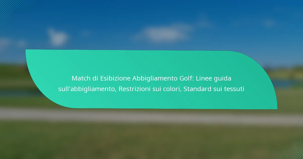 Match di Esibizione Abbigliamento Golf: Linee guida sull’abbigliamento, Restrizioni sui colori, Standard sui tessuti