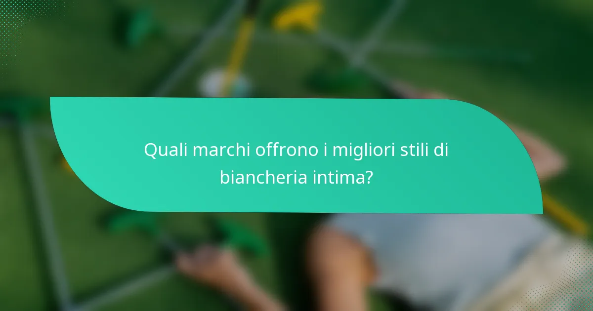 Quali marchi offrono i migliori stili di biancheria intima?